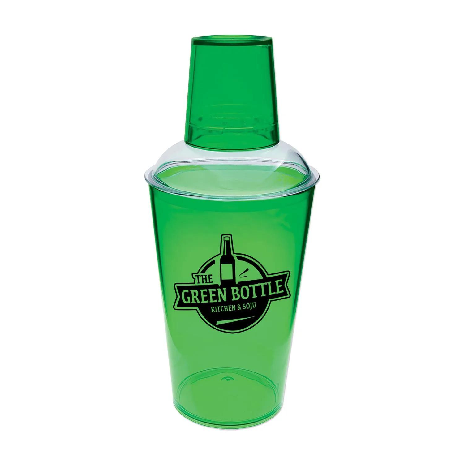 Cocktail Shaker 3-Piece Plastic Clear Strainer 9 Colors - product view 4