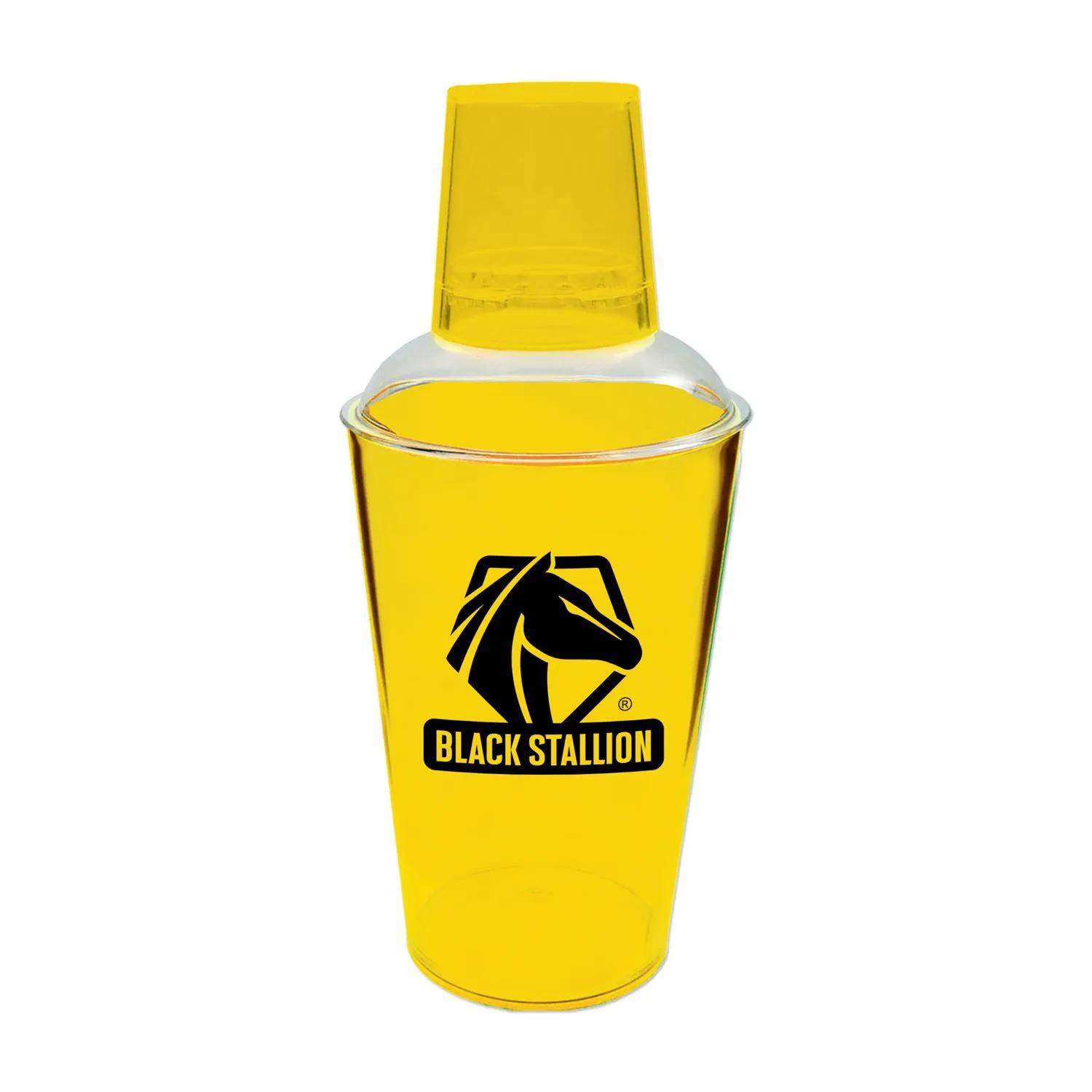 Cocktail Shaker 3-Piece Plastic Clear Strainer 9 Colors - product view 6