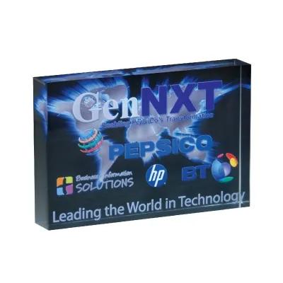 Lucite Freestanding Block Award Small - 5 x 3 in - product view 2