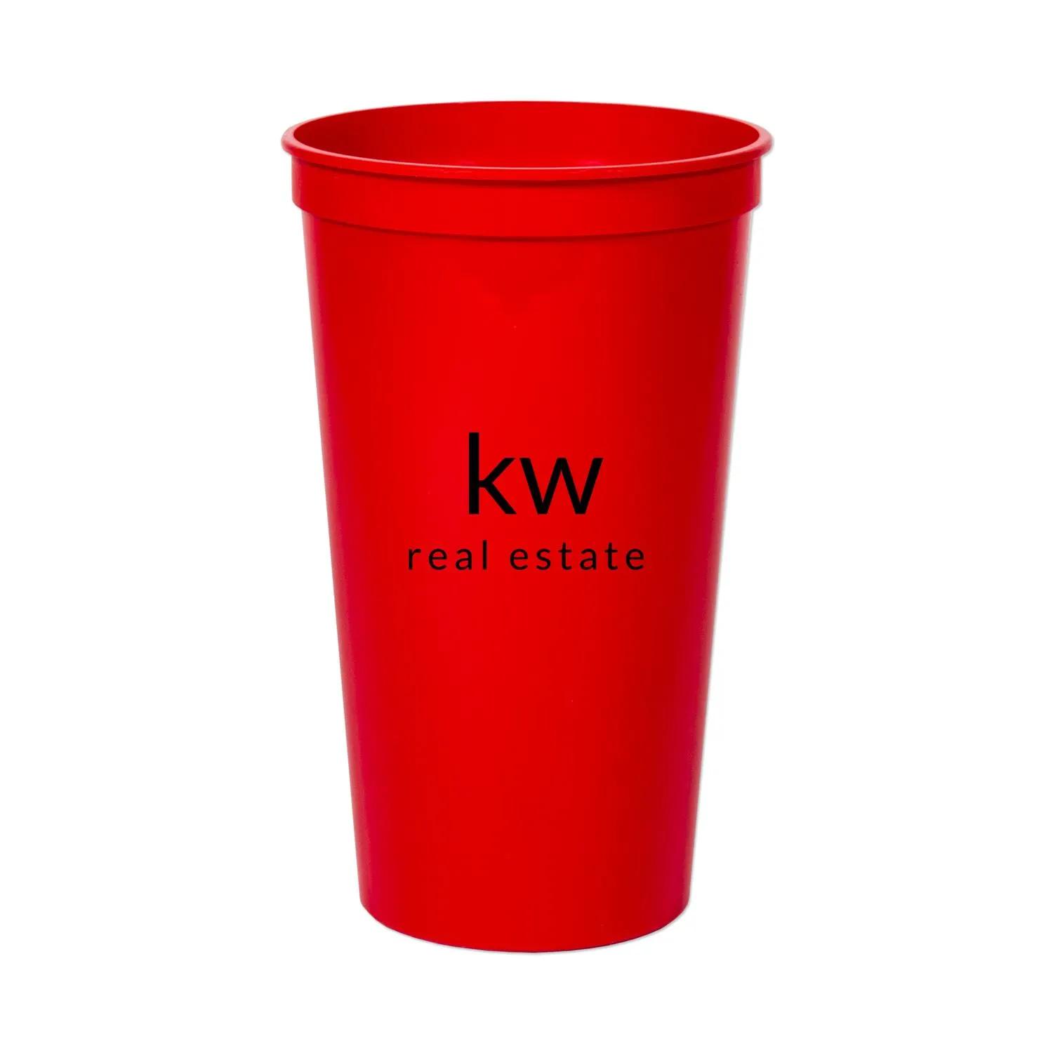 Stadium Cup Smooth Colored Polypropylene - 32 oz - product view 3
