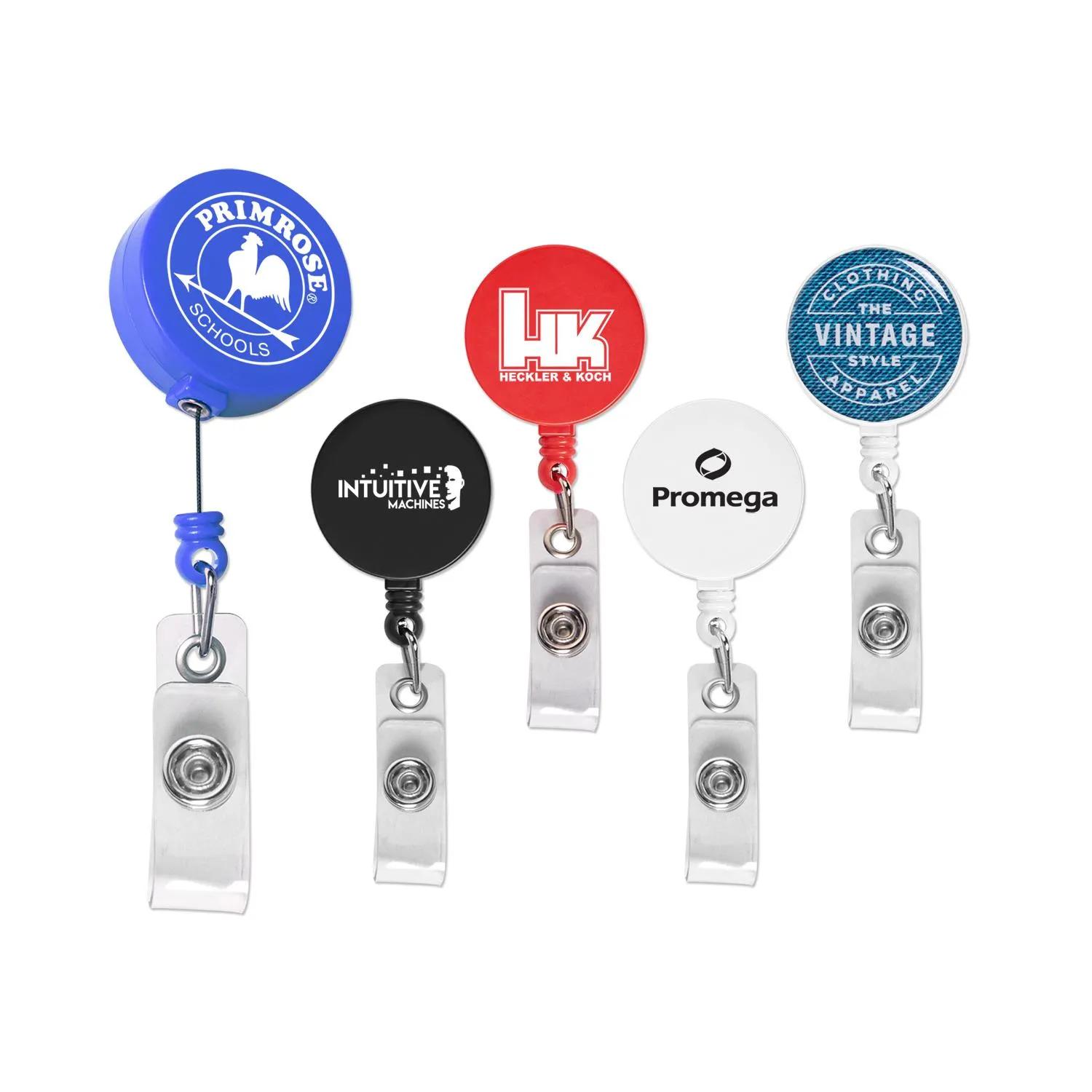 Badge Reel Round Retractable Cord Swivel Clip - 32mm