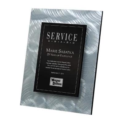 Wall Plaque Silver Swirl Black Aluminum - 8 x 10 in