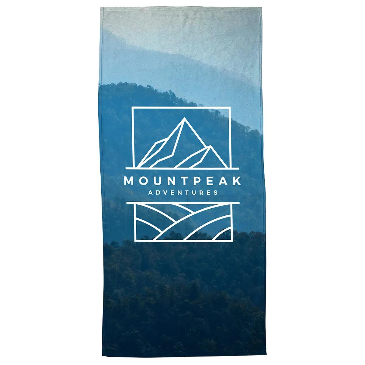Silk Touch Beach Blanket/Towel 28" x 58" 300GSM Poly/Cotton - Full Color - promotional product with custom logo