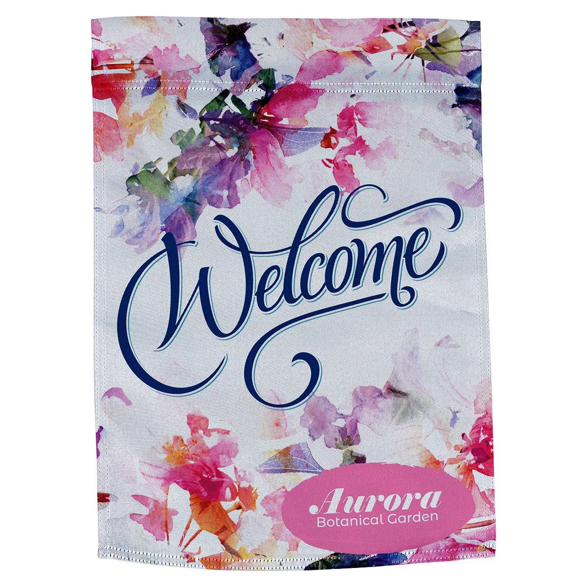 Polyester Poplin Garden Flag 17" x 12" 220GSM-Full Color on one side - promotional product with custom logo