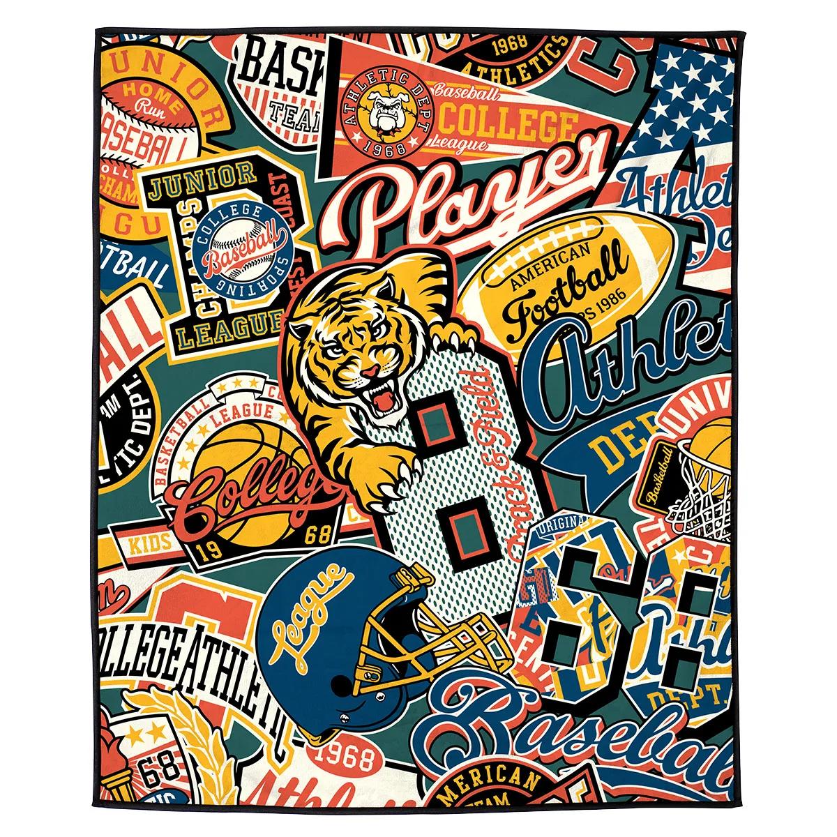 Micro-Plush Picnic Blanket with Carry Strap 50" x 60" 410GSM-Full Color