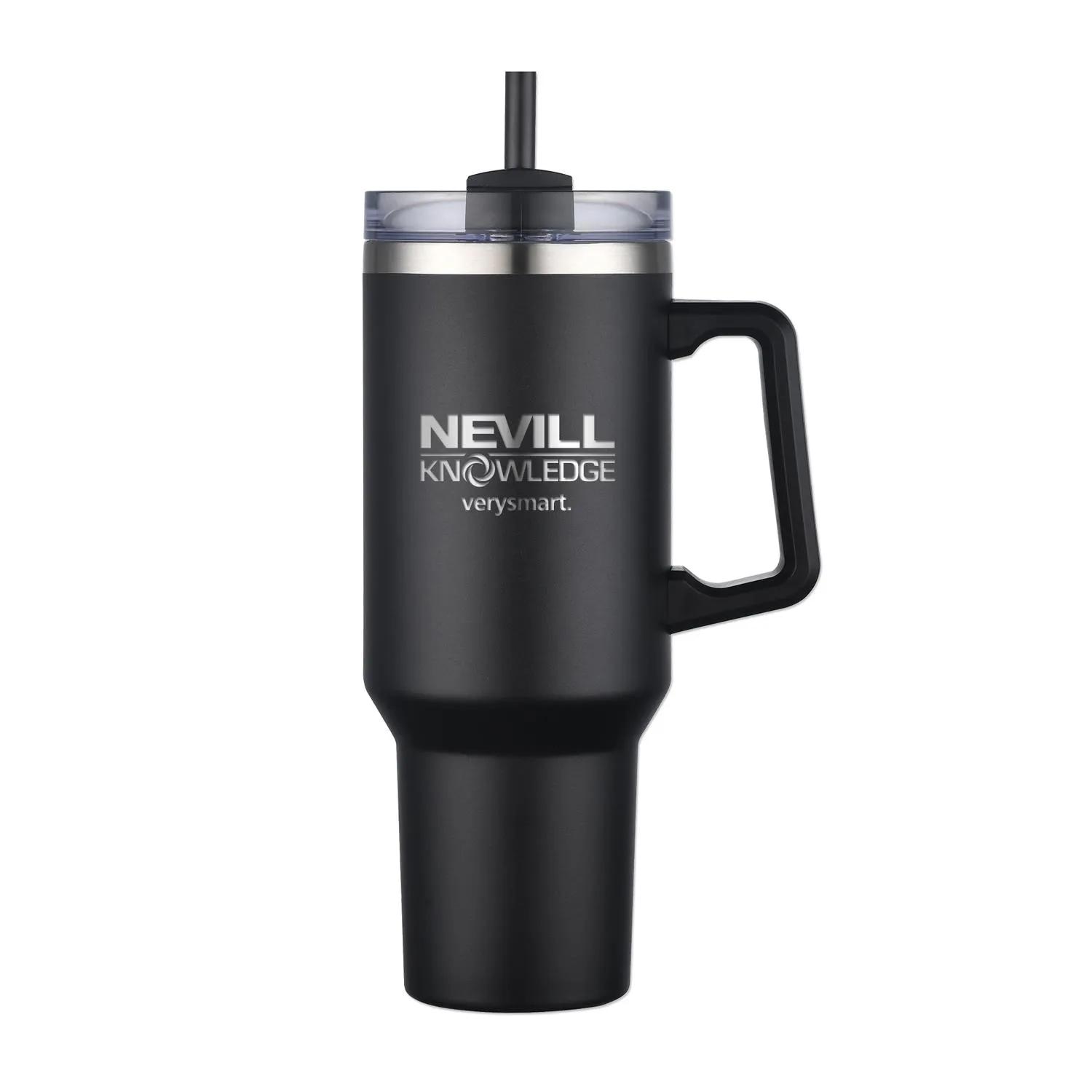 Travel Mug Stainless Steel Handle Straw - 40 oz - product view 5