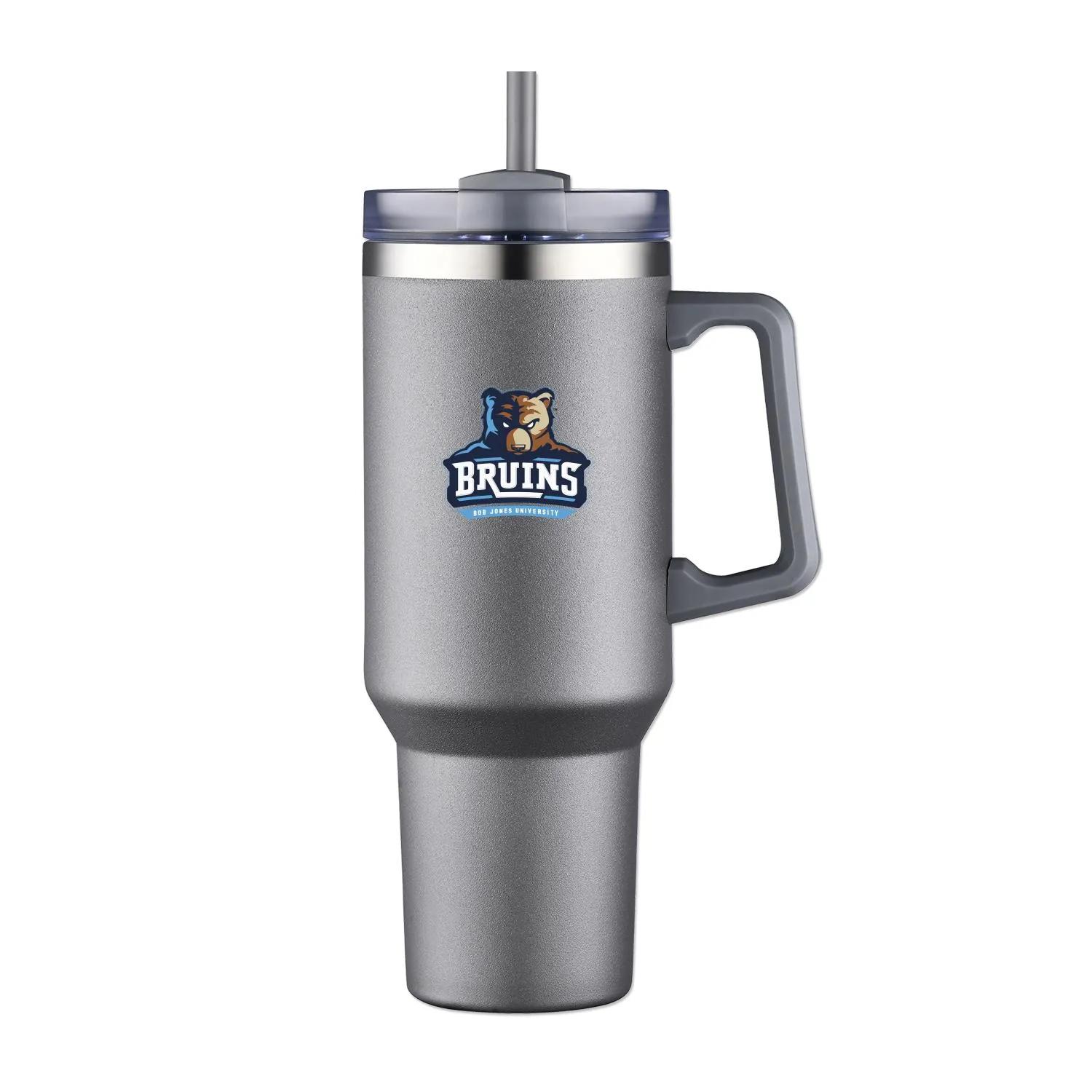 Travel Mug Stainless Steel Handle Straw - 40 oz - product view 6