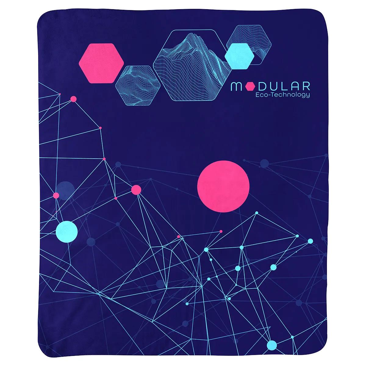 Micro-Mink Sherpa Plush Blanket 50" x 60" 430GSM - Full Color - promotional product with custom logo