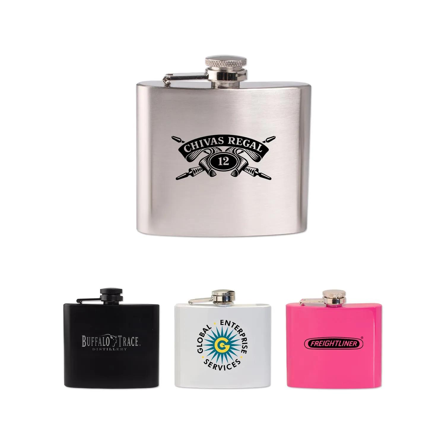 Hip Flask Stainless Steel Hinged Screw Top - 5 oz