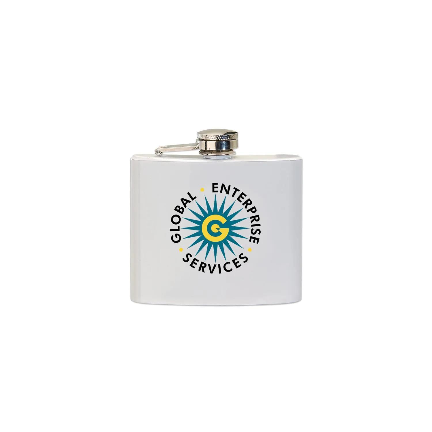 Hip Flask Stainless Steel Hinged Screw Top - 5 oz - product view 2