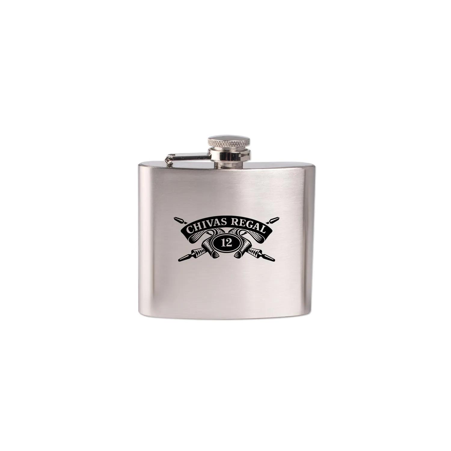 Hip Flask Stainless Steel Hinged Screw Top - 5 oz - product view 4
