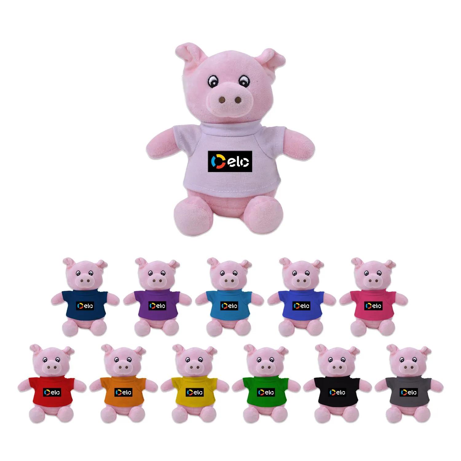 Pig Plush Toy Eco-Friendly Recycled Polyester - 6 in