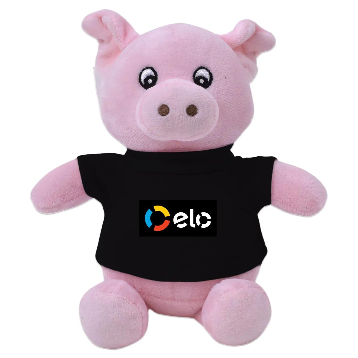 Pig Plush Toy Eco-Friendly Recycled Polyester - 6 in - product view 2