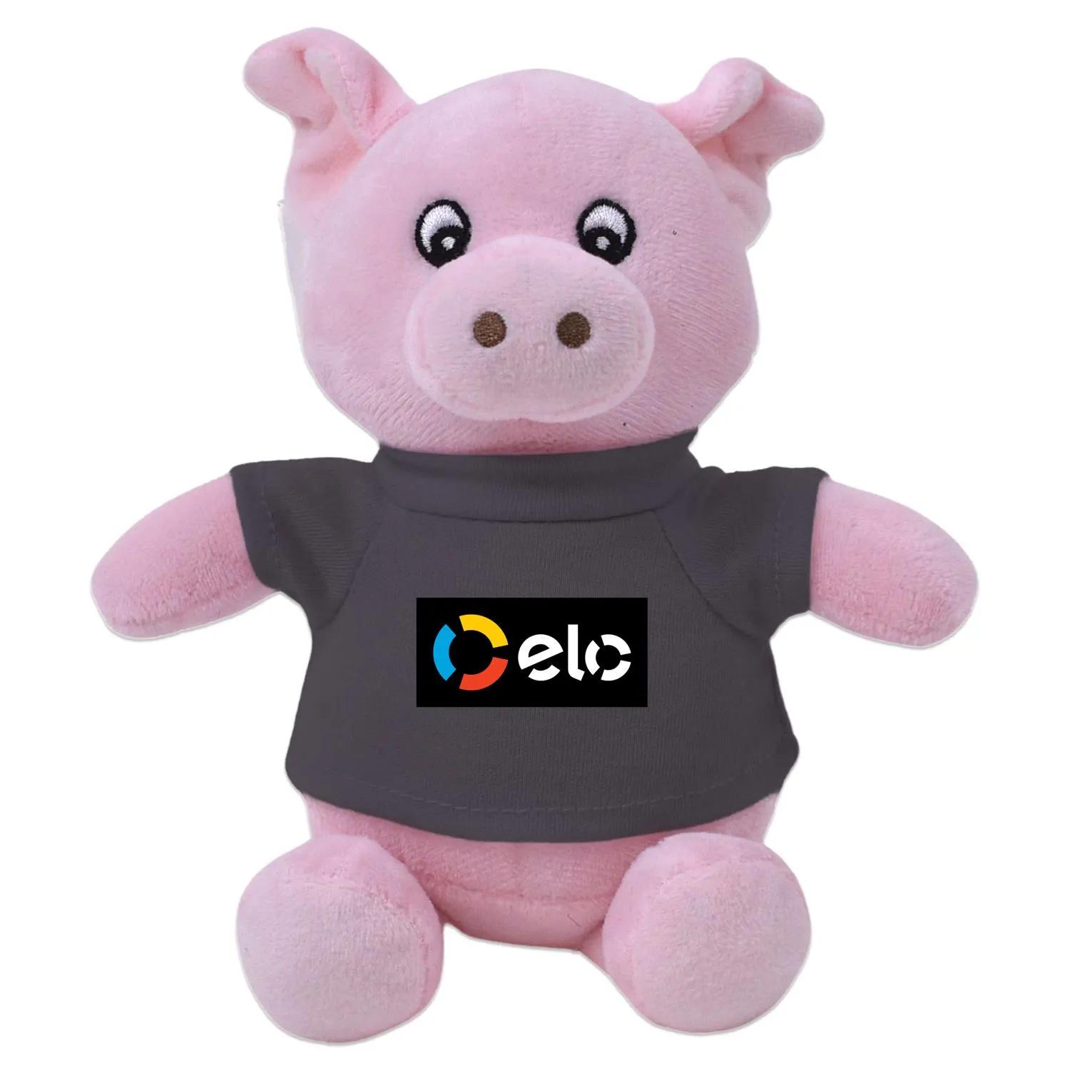 Pig Plush Toy Eco-Friendly Recycled Polyester - 6 in - product view 4