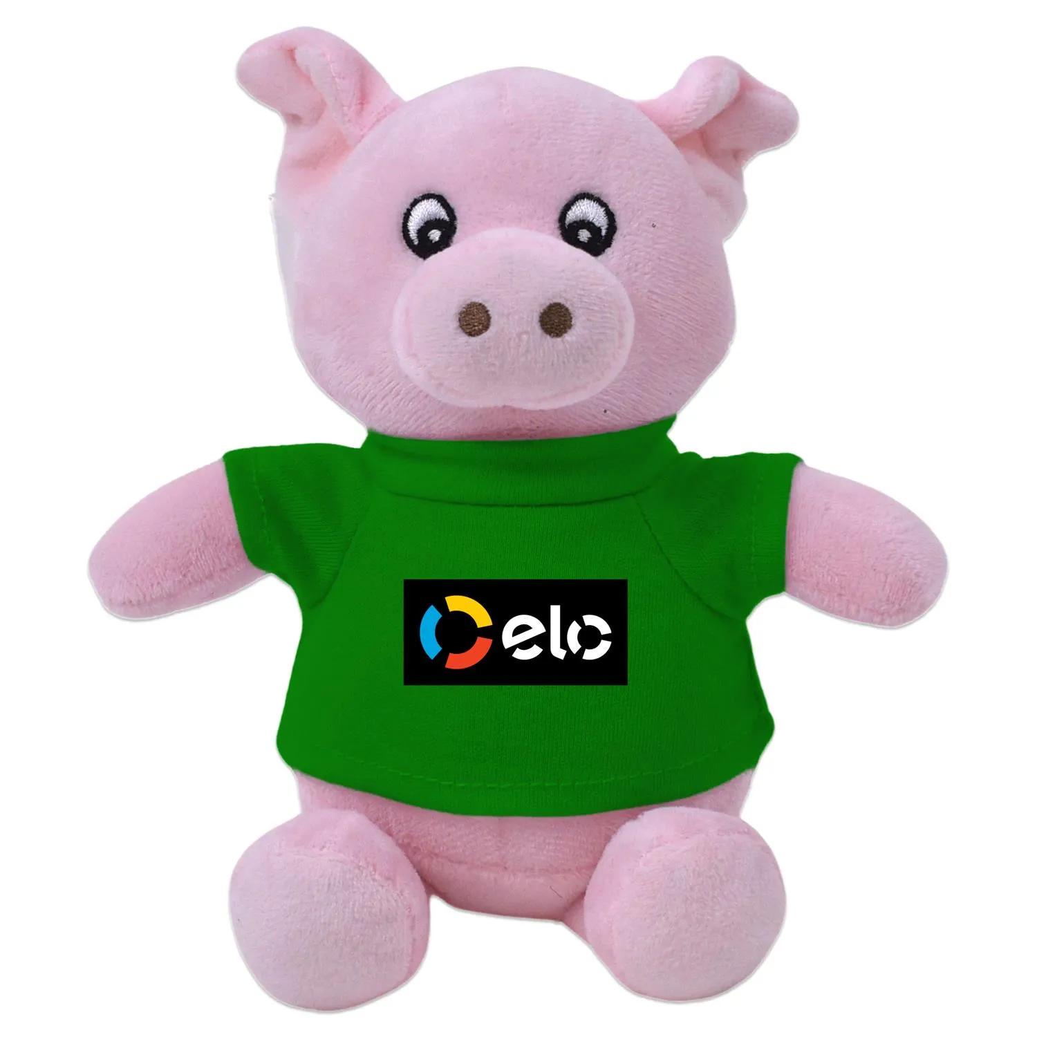 Pig Plush Toy Eco-Friendly Recycled Polyester - 6 in - product view 5