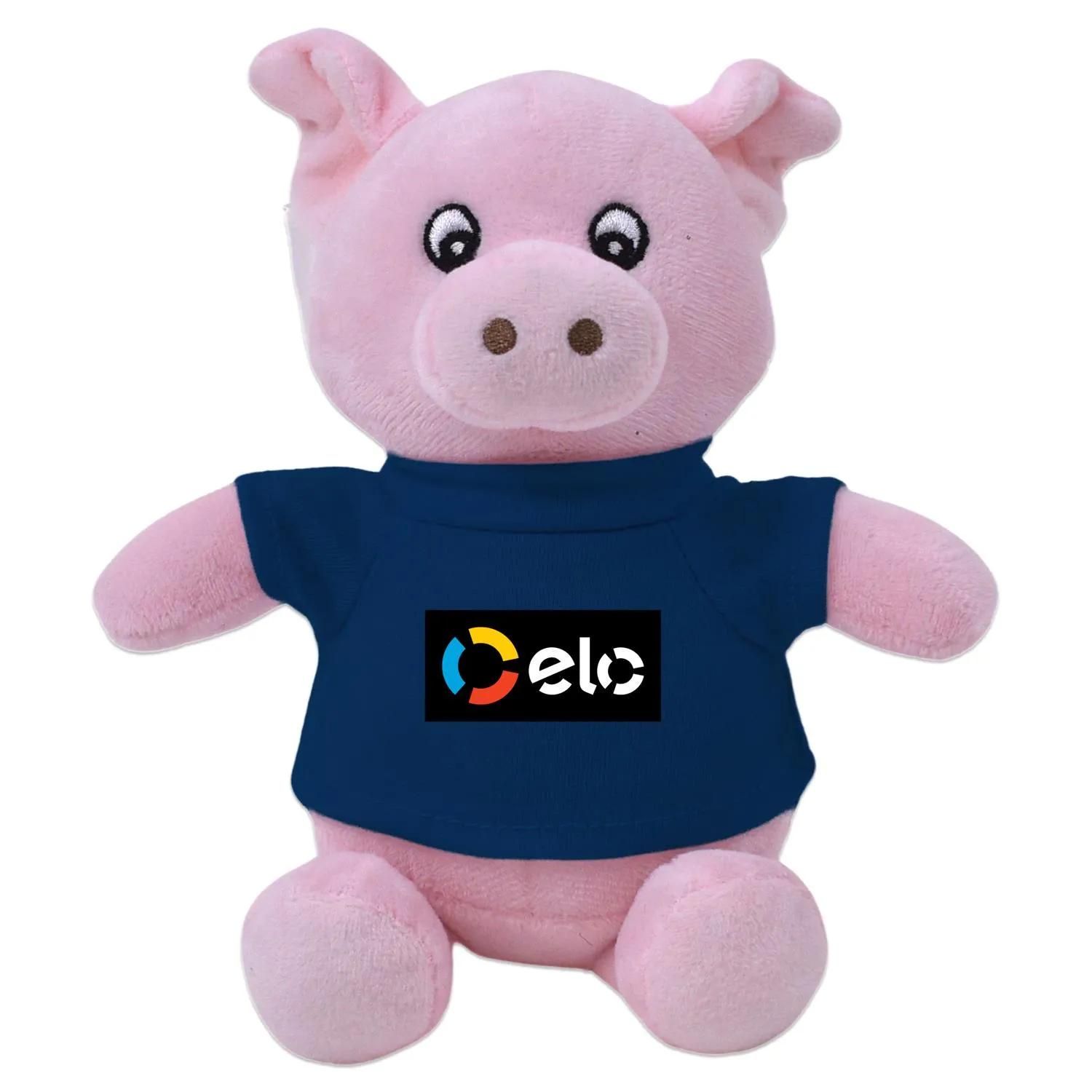 Pig Plush Toy Eco-Friendly Recycled Polyester - 6 in - product view 6
