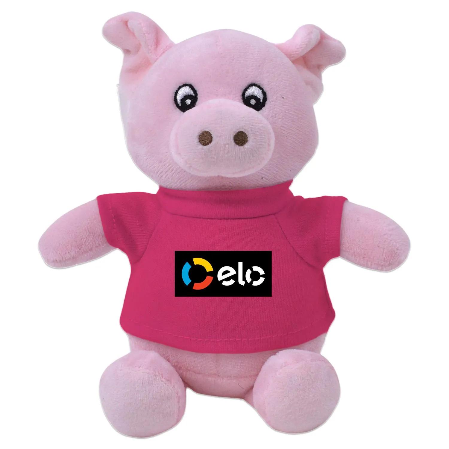 Pig Plush Toy Eco-Friendly Recycled Polyester - 6 in - product view 8