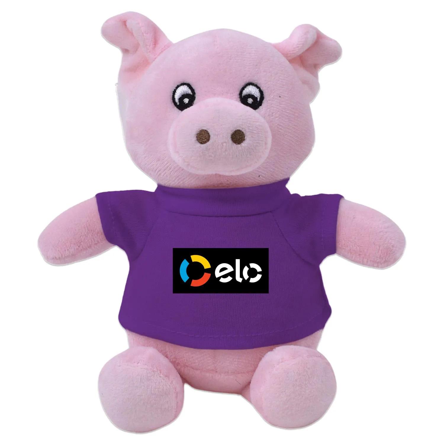 Pig Plush Toy Eco-Friendly Recycled Polyester - 6 in - product view 9