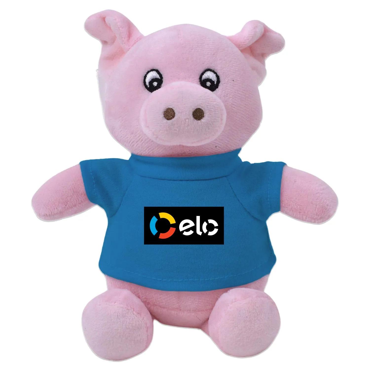 Pig Plush Toy Eco-Friendly Recycled Polyester - 6 in - product view 11