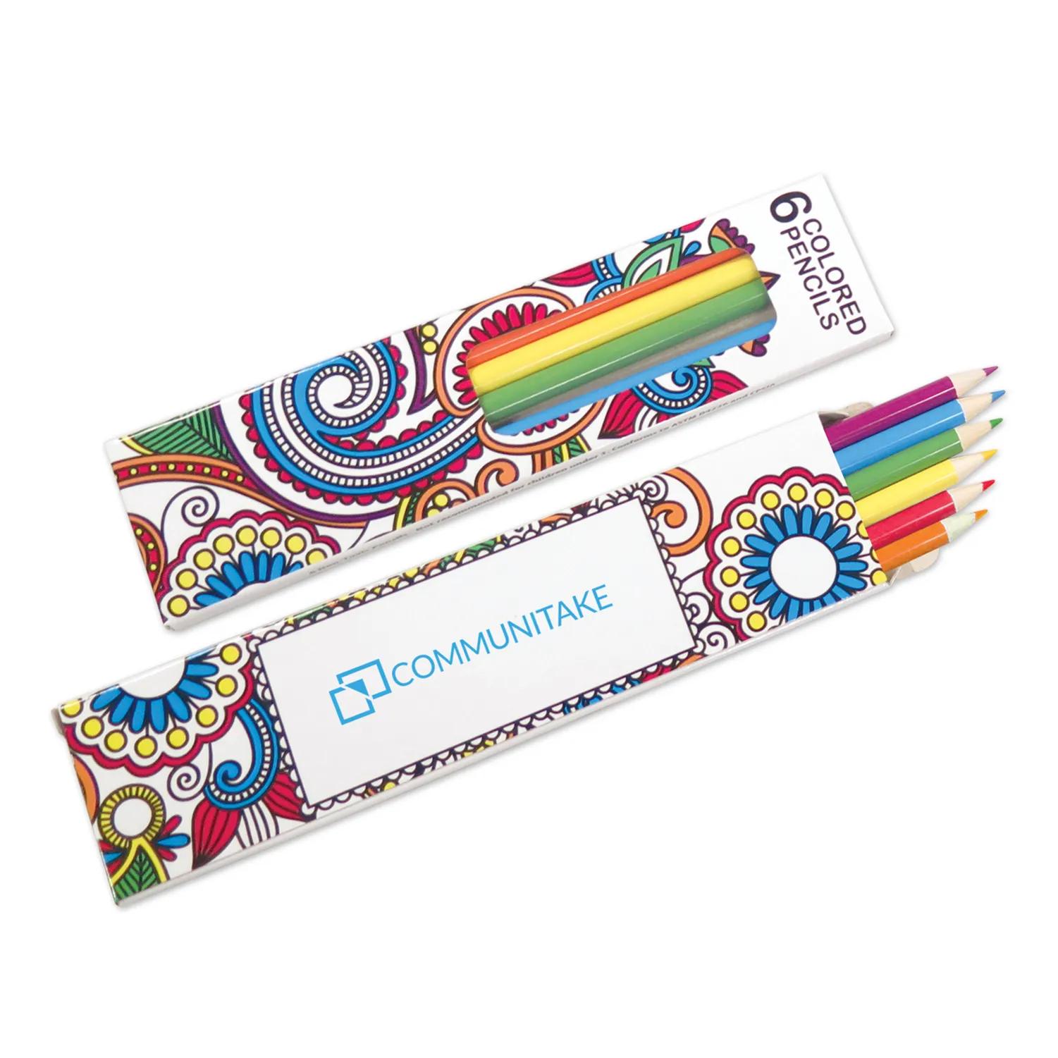 Colored Pencils Wood Non-Toxic Art Set - 6 Pack