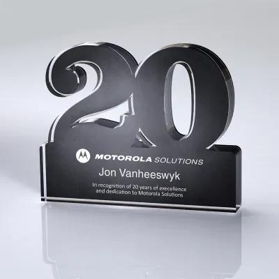 Freestanding Lucite Anniversary Award 20 Year - 5 x 4 in