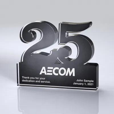 Freestanding Lucite Anniversary Award 25 Year - 5 x 4 in