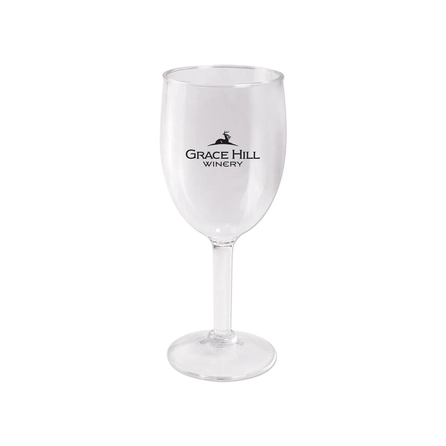 Wine Glass Acrylic Rounded Bowl with Stem - 8 oz