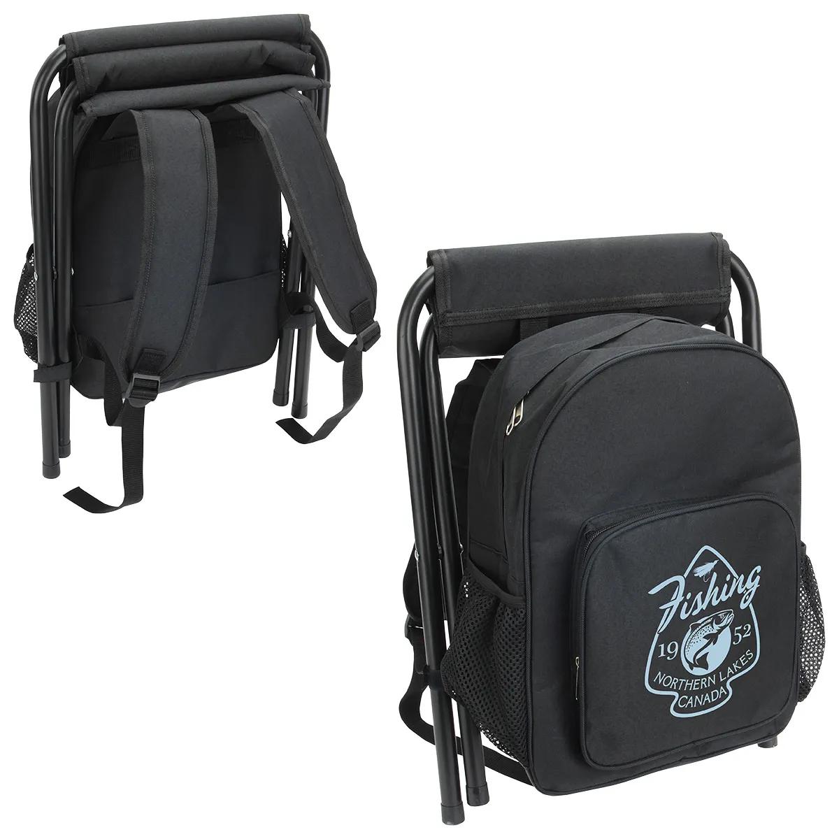 Fieldcrest Cooler Backpack with Folding Stool - promotional product with custom logo