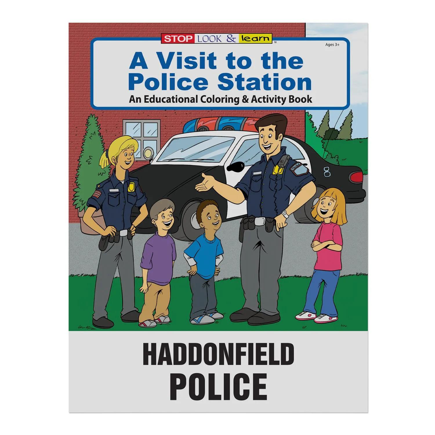 Police Station Coloring Book Educational Custom Cover