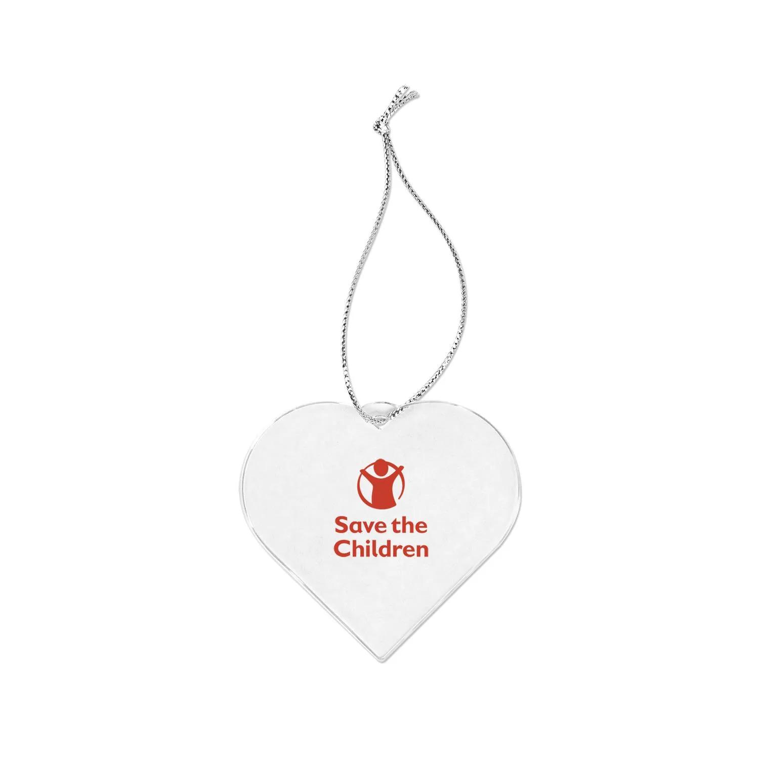 Acrylic Style Heart Ornament - promotional product with custom logo
