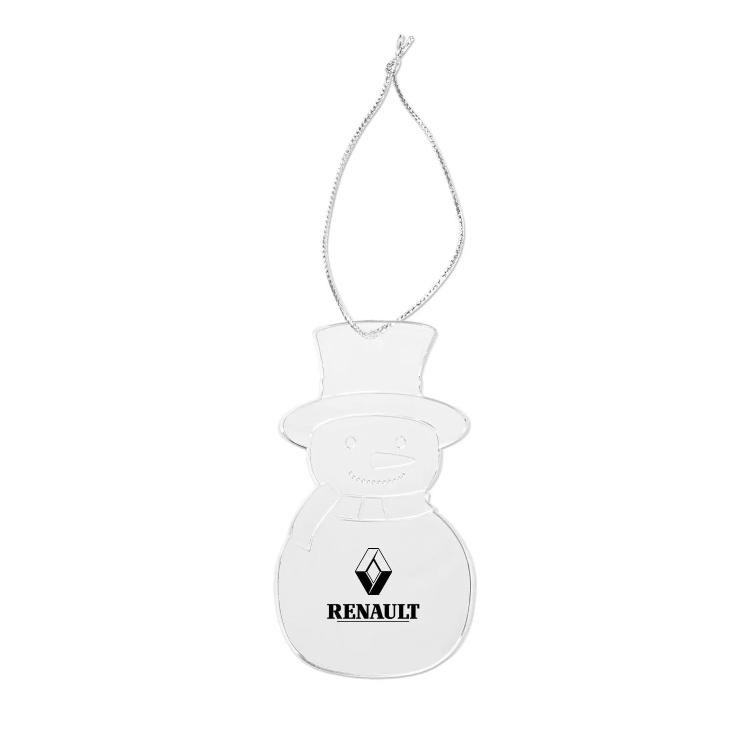 Snowman Ornament Clear Acrylic Holiday Decoration