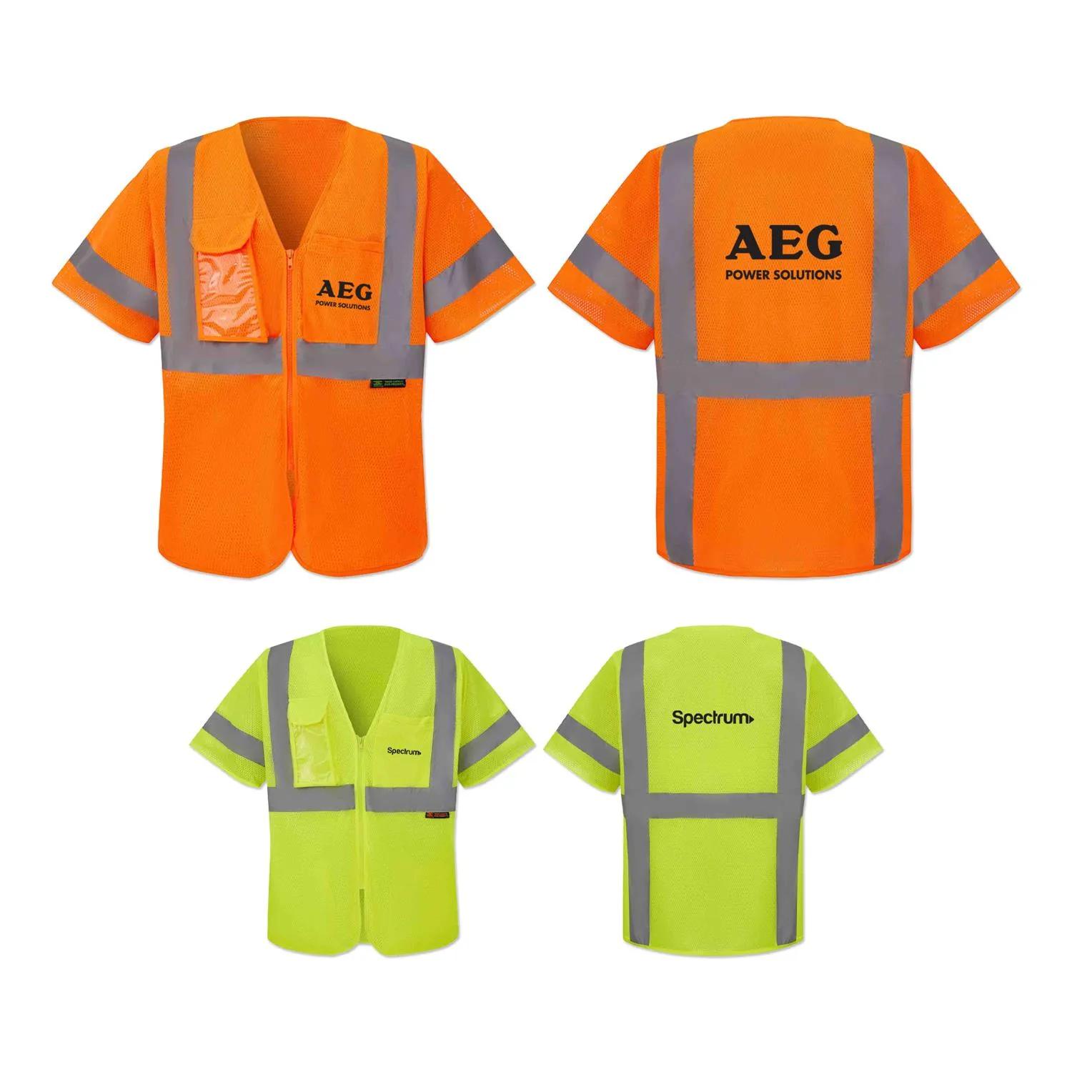 ANSI Class 3 Safety Vest Fluorescent Reflective Polyester