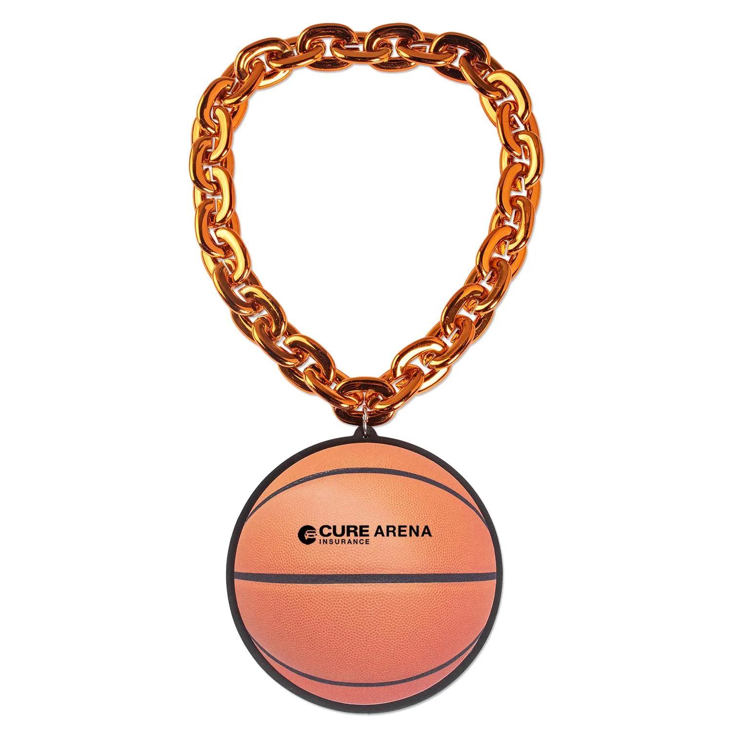Basketball EVA Medallion Jumbo Chain Sports Award - 7.5 in