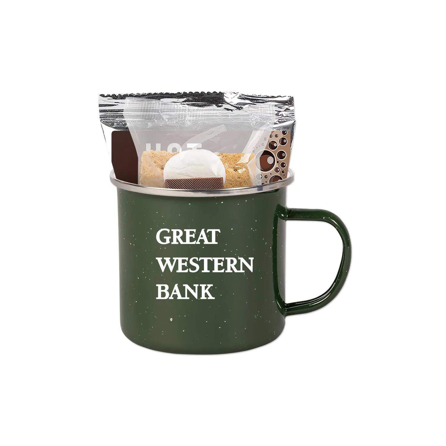 Camping Mug Set Enamel Steel with Cocoa Smores - 16 oz - product view 4