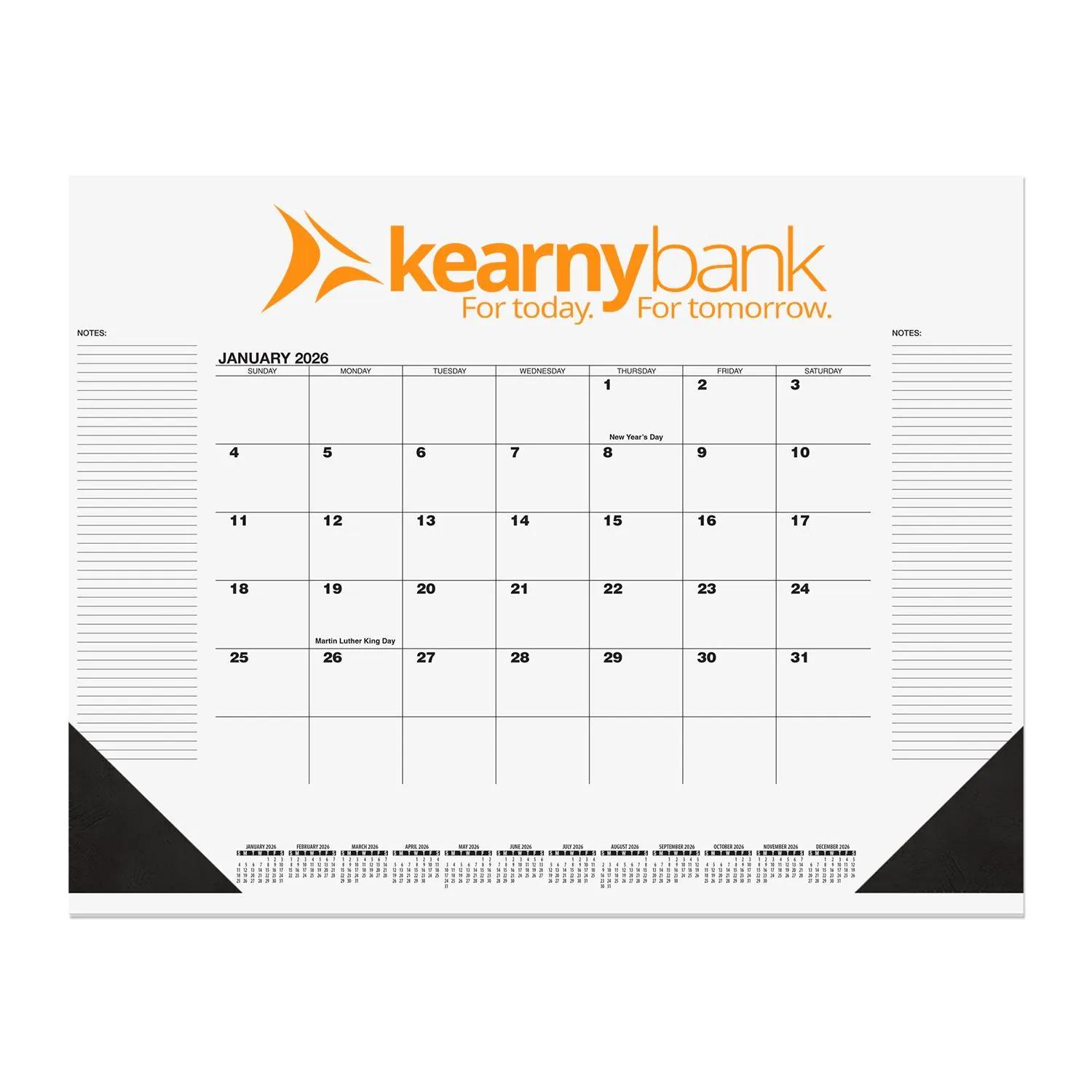Custom Desk Pad Calendar with Notes 13 Month Format
