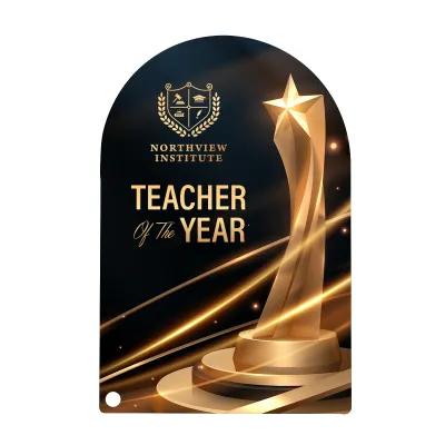 Acrylic Award Arch Rectangle Full Color - 5 x 7 in - product view 1