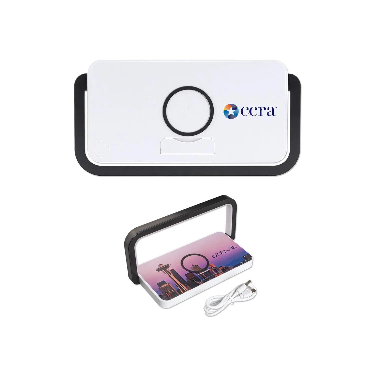 Chi-Charge Phone Stand with Warm Light Lamp - promotional product with custom logo