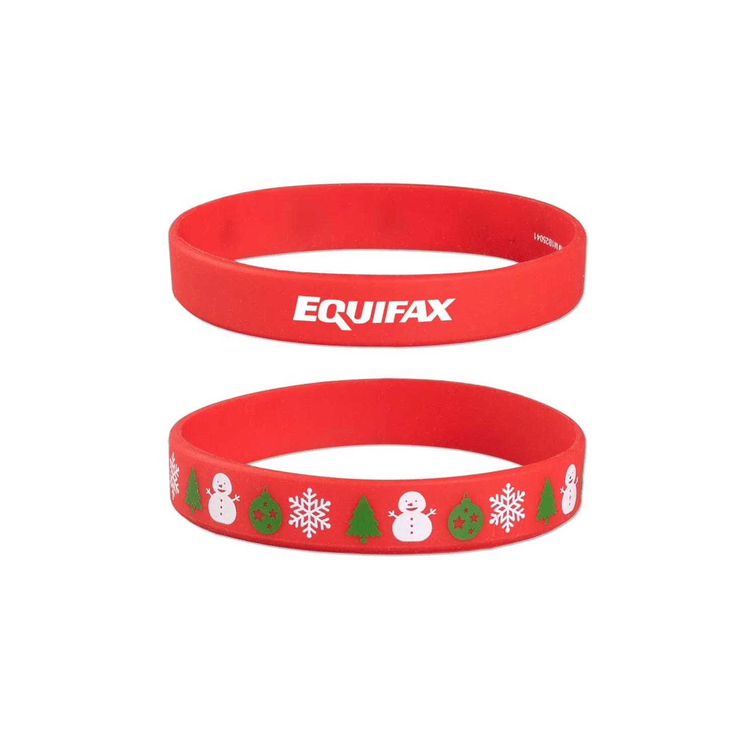 Christmas Silicone Wristband Holiday Design Bracelet