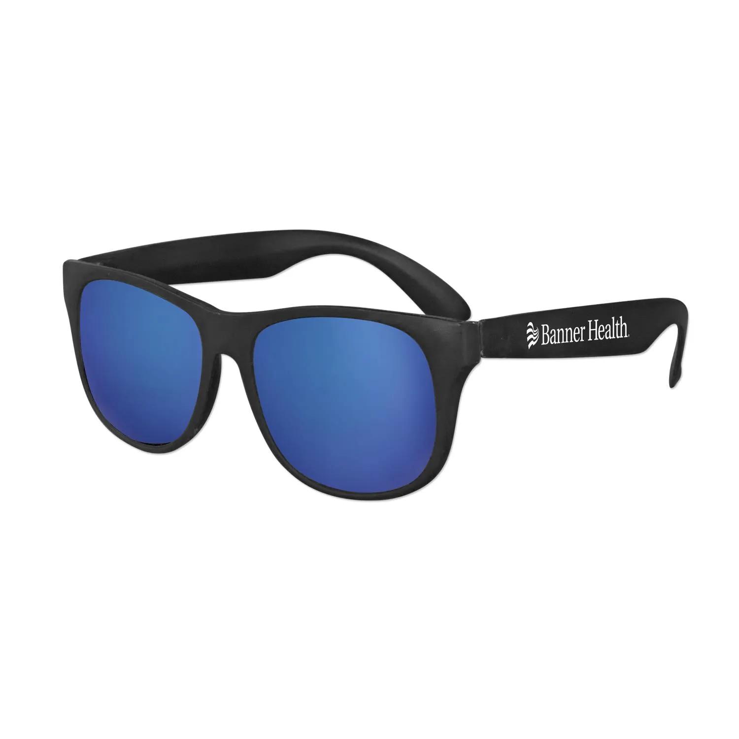 Sunglasses Black Frame Mirror Lens UV400 Protection - product view 4