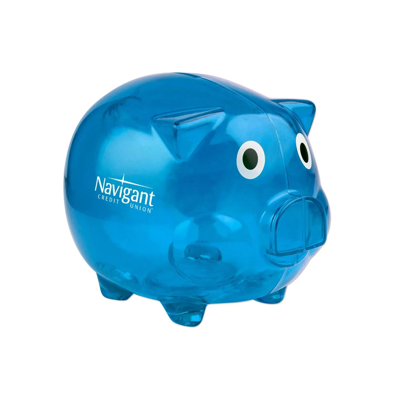 Piggy Bank Silicone Coin Savings Custom Imprint - 5 in - product view 3