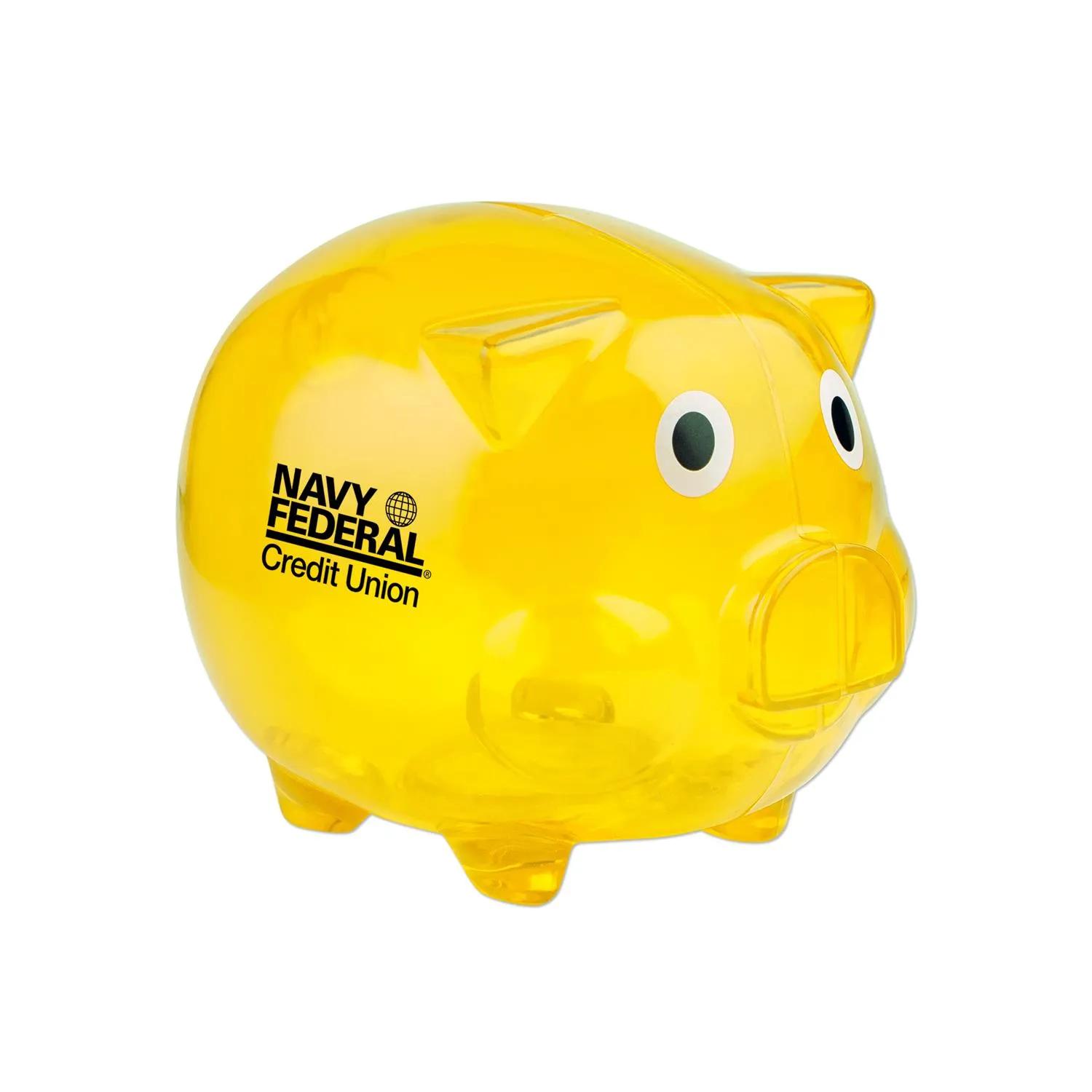 Piggy Bank Silicone Coin Savings Custom Imprint - 5 in - product view 8