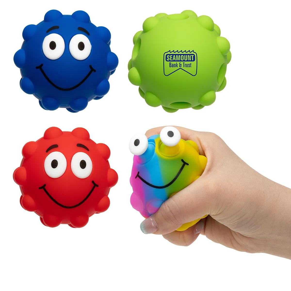 Eye-Popping Push Pop Ball - promotional product with custom logo