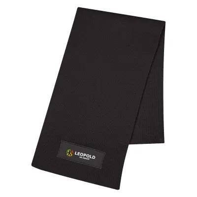 Knit Scarf Acrylic with Cotton Twill Patch - 66 x 10 in