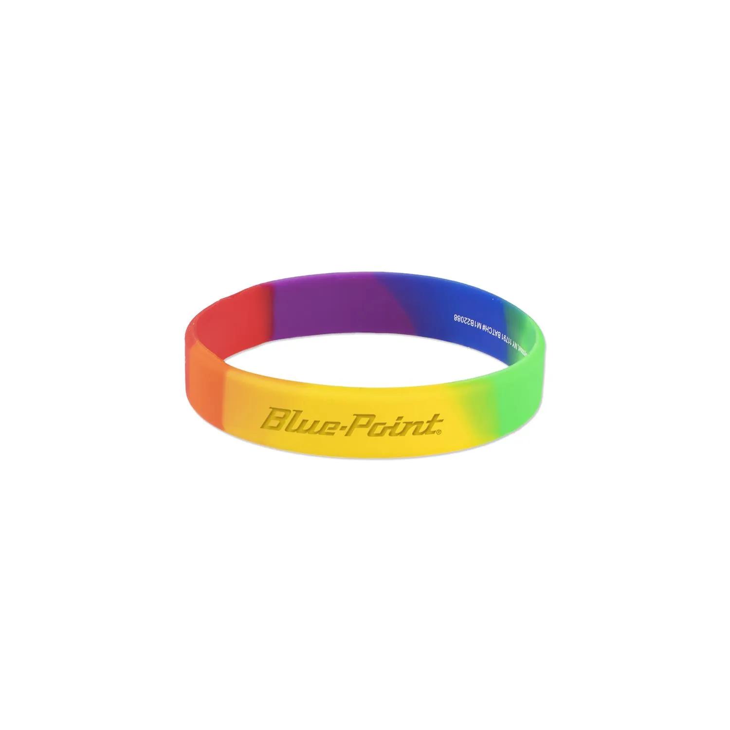 Debossed Rainbow Silicone Wristband - promotional product with custom logo
