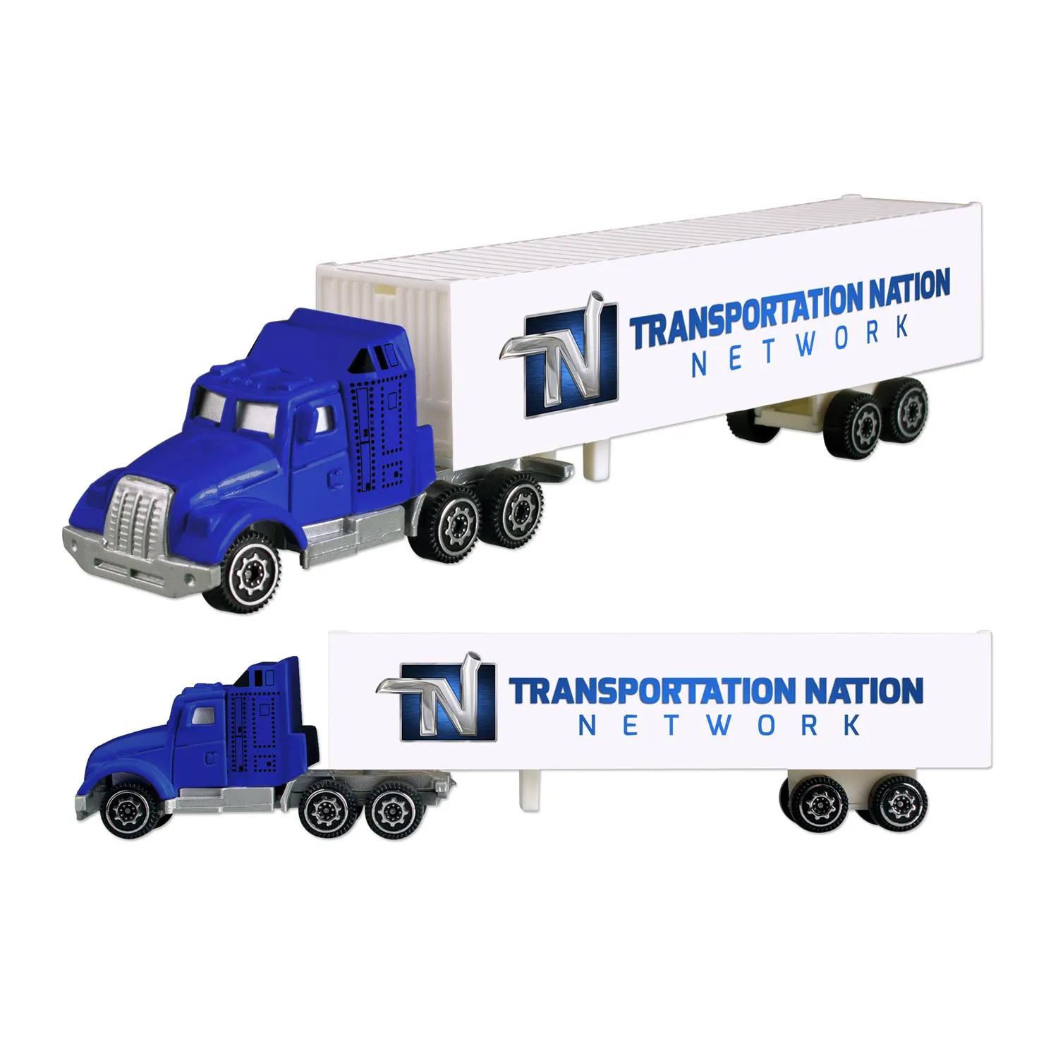 Die Cast Tractor Trailer Truck with Decal - 7.5 in - product view 2