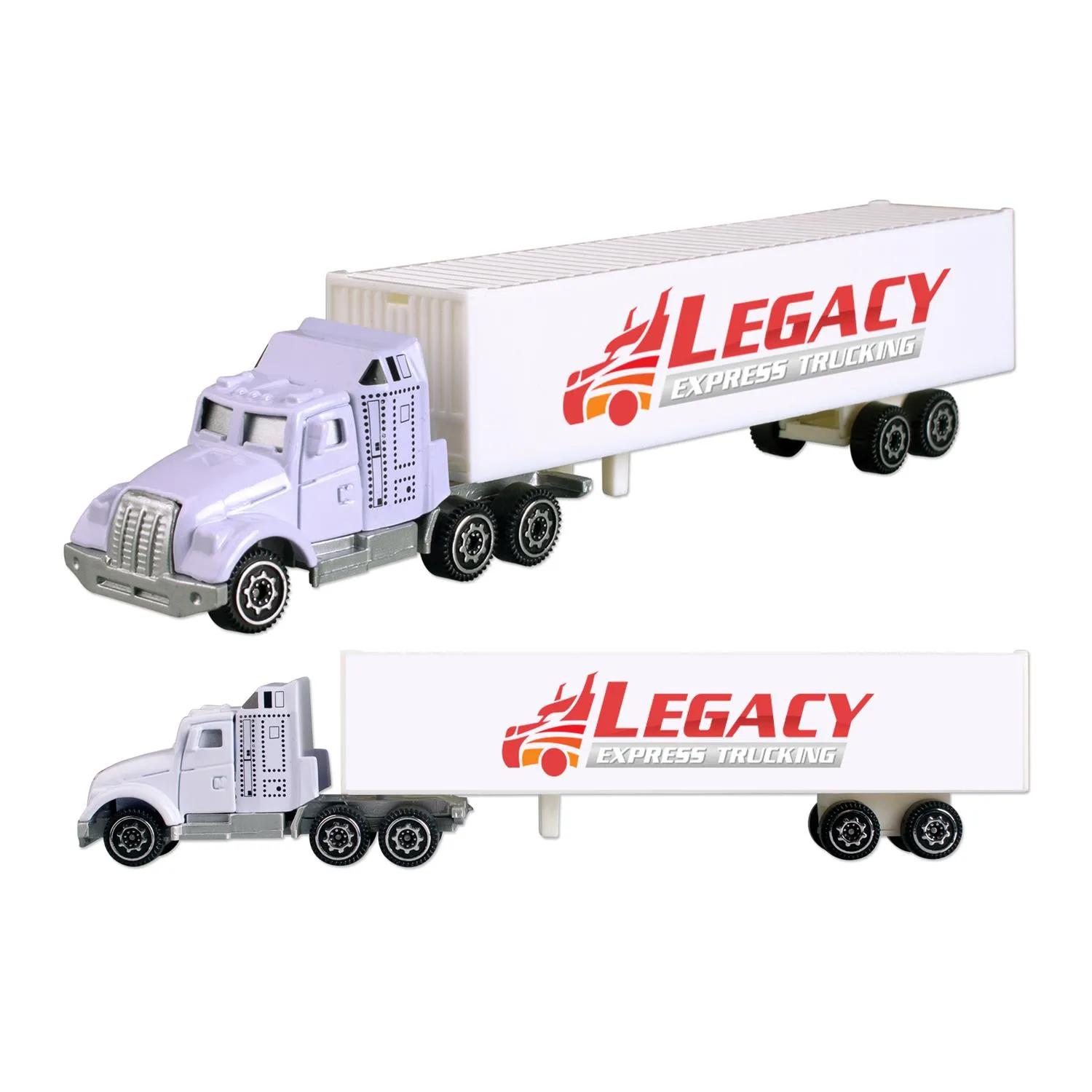 Die Cast Tractor Trailer Truck with Decal - 7.5 in - product view 3