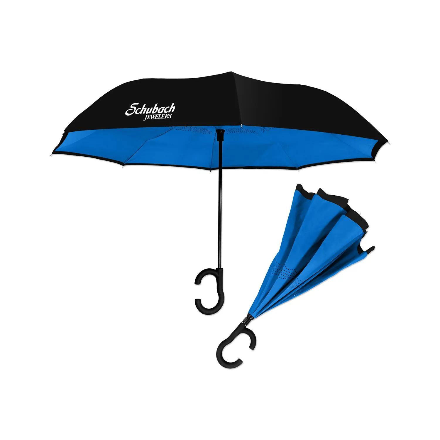 Inverted Umbrella Dual-Tone Polyester Auto-Open - product view 3
