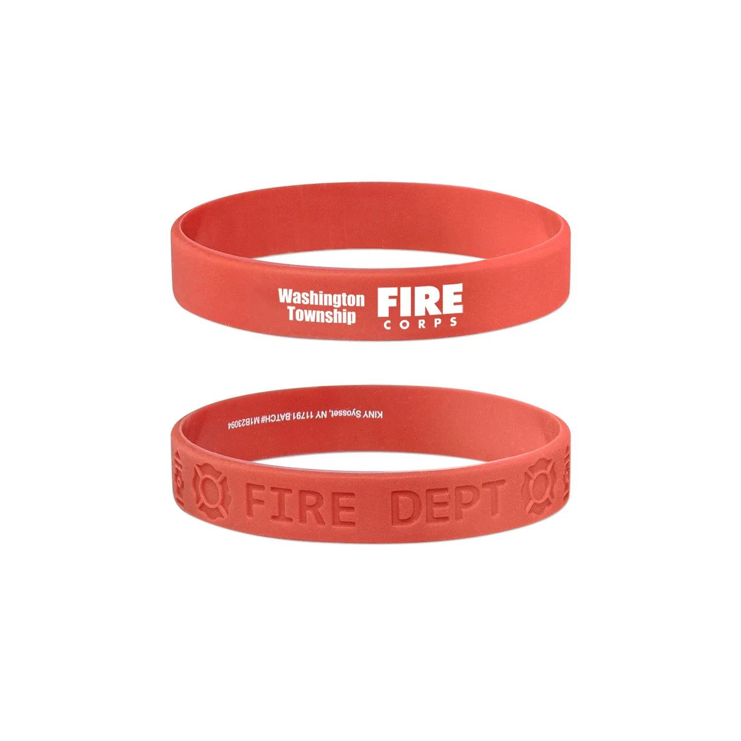 Fire Safety Silicone Bracelet Awareness Message Custom