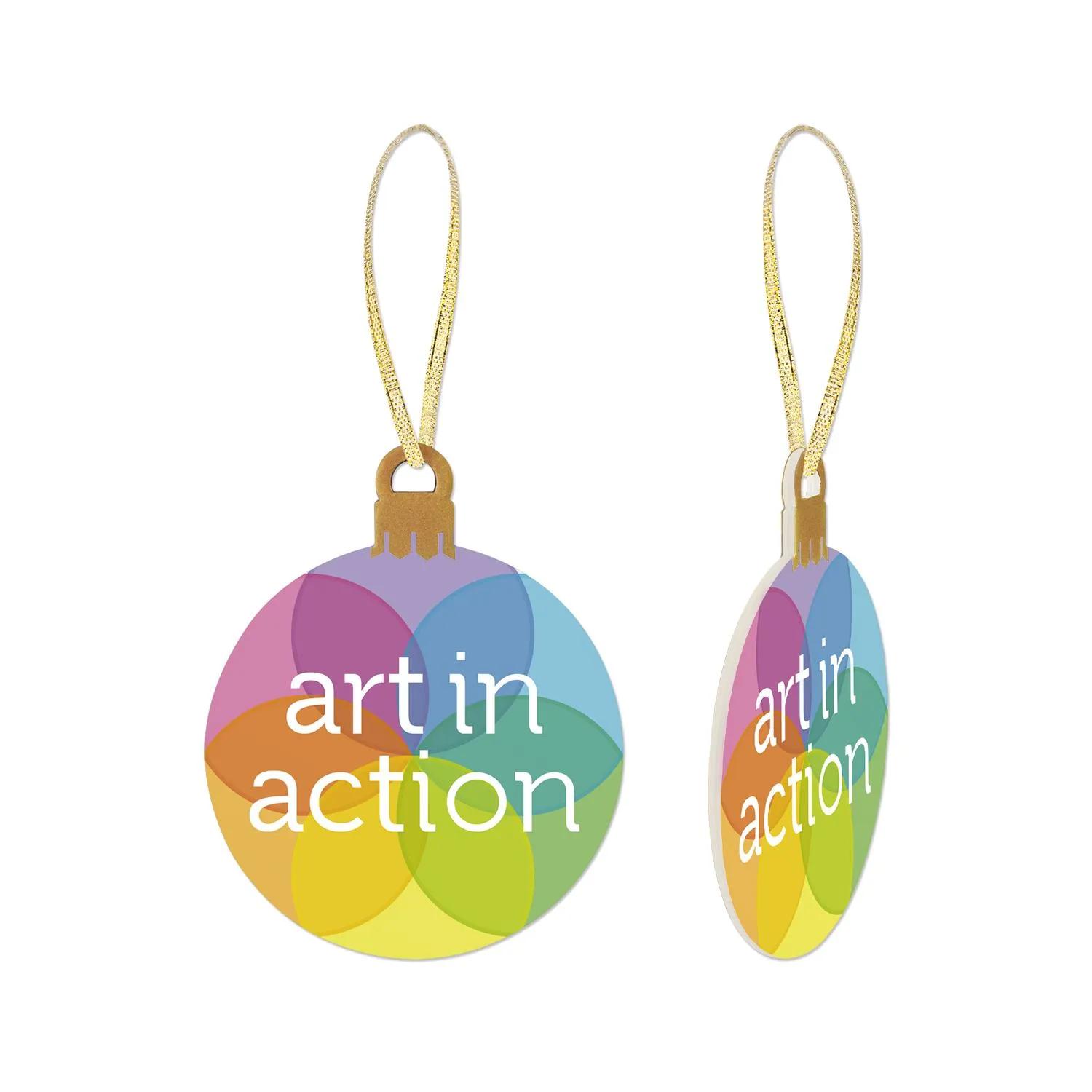 Christmas Ornament Flat Design with Ribbon Holiday Gift