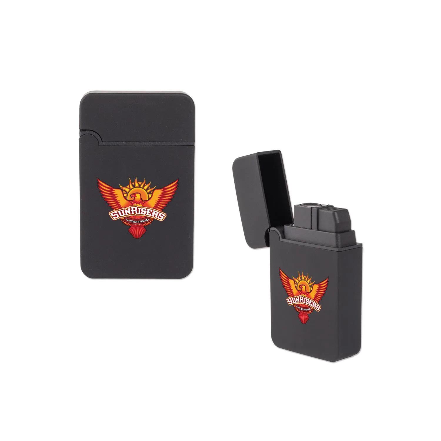 Butane Lighter Flat Turbo Jet Flameless Matte Black